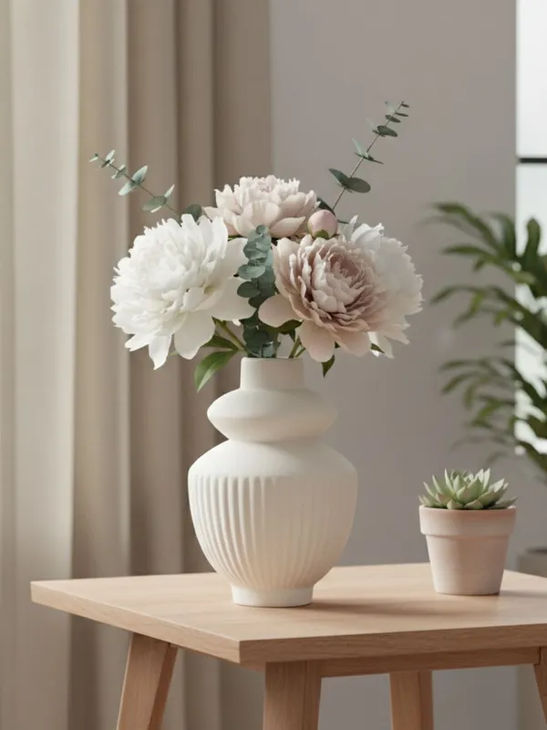 Kraftlik_Handicrafts_White_Ceramic_Temple_Vase_for_Home_Décor_|_Modern_Ribbed_Decorative_Flower_Vase_for_Living_Room,_Bedroom_&_Office_(Temple_Vase_White_(Pack_of_1)-Large)