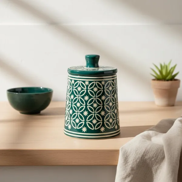 Kraftlik_Handicrafts_Teal_Green_Ceramic_Storage_Jar_with_Lid_|_Handcrafted_Floral_Pattern_Airtight_Kitchen_Container_for_Sugar,_Tea,_Coffee,_Spices_&_Snacks_(PACK_OF_1)