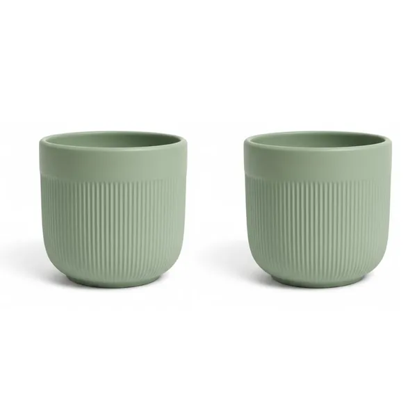 Kraftlik_Handicrafts_Matte_Green_Textured_Ceramic_Planter_|_Medium_Round_Indoor_Outdoor_Pot_with_Vertical_Ribbed_Design_for_Succulents_&_Herbs_(Pack_of_2)