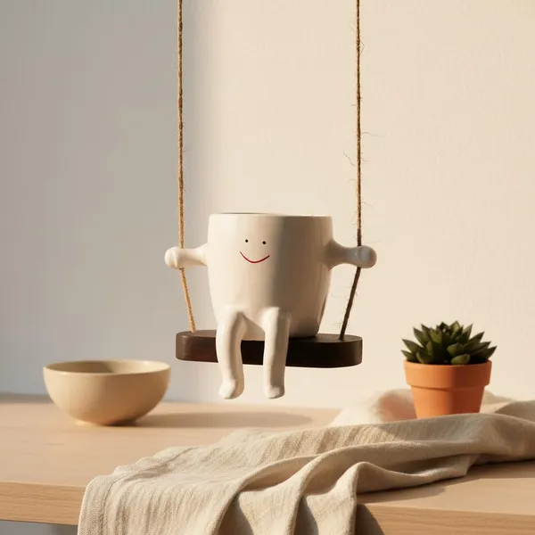 Kraftlik_Handicrafts_Cute_Face_Hanging_Ceramic_Planter_Pot_with_Legs_|_Decorative_Wall_&_Ceiling_Hanging_Plant_Holder_for_Home,_Balcony_&_Kids_Room_D?cor_(Pack_of_1)