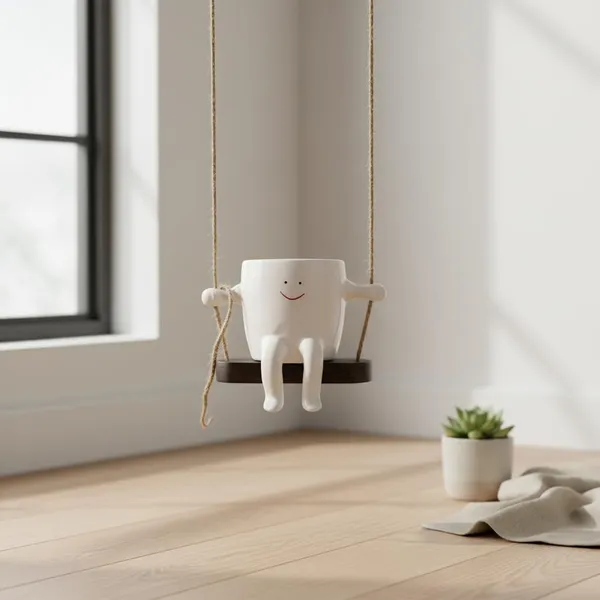 Kraftlik_Handicrafts_Cute_Face_Hanging_Ceramic_Planter_Pot_with_Legs_|_Decorative_Wall_&_Ceiling_Hanging_Plant_Holder_for_Home,_Balcony_&_Kids_Room_D?cor_(Pack_of_1)