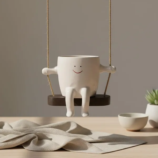 Kraftlik_Handicrafts_Cute_Face_Hanging_Ceramic_Planter_Pot_with_Legs_|_Decorative_Wall_&_Ceiling_Hanging_Plant_Holder_for_Home,_Balcony_&_Kids_Room_D?cor_(Pack_of_1)