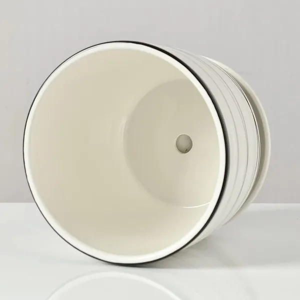 Kraftlik_Handicrafts_White_Ceramic_Planter_Pot_with_Saucer_|_Medium_Round_Indoor_Outdoor_Flower_Pot_with_Black_Wave_Design_for_Succulents_&_Herbs_(Pack_of_2)