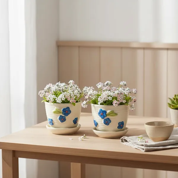 Kraftlik_Handicrafts_Small_Ceramic_Planter_with_Attached_Saucer_|_White_Textured_Mini_Flower_Pot_for_Succulents_&_Home_D?cor_(Pack_of_2)
