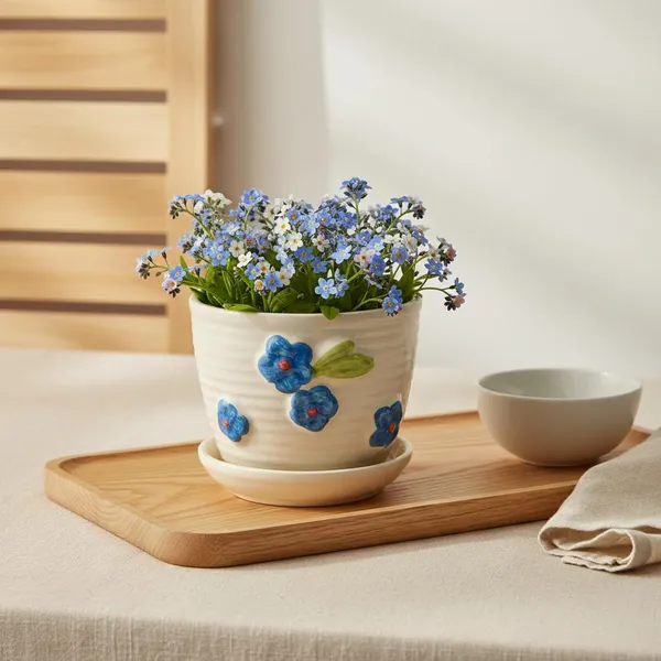 Kraftlik_Handicrafts_Small_Ceramic_Planter_with_Attached_Saucer_|_White_Textured_Mini_Flower_Pot_for_Succulents_&_Home_D?cor_(Pack_of_1)