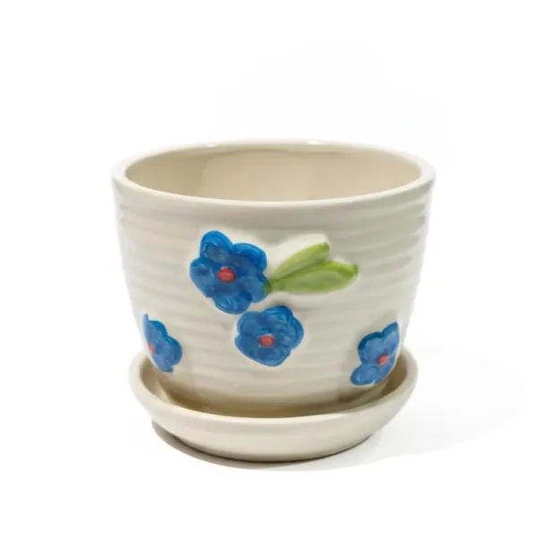 Kraftlik_Handicrafts_Small_Ceramic_Planter_with_Attached_Saucer_|_White_Textured_Mini_Flower_Pot_for_Succulents_&_Home_D?cor_(Pack_of_1)