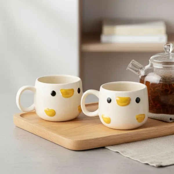 Kraftlik_Handicrafts_Cute_Duck_Face_Ceramic_Mug_for_Kids_|_Mini_Cartoon_Animal_Coffee,_Tea_&_Milk_Cup_with_Handle_|_Cream_Color_Breakfast_Mug_for_Home,_Kitchen,_Gifting,_Snacks_&_Desserts_(Pack_of_2)