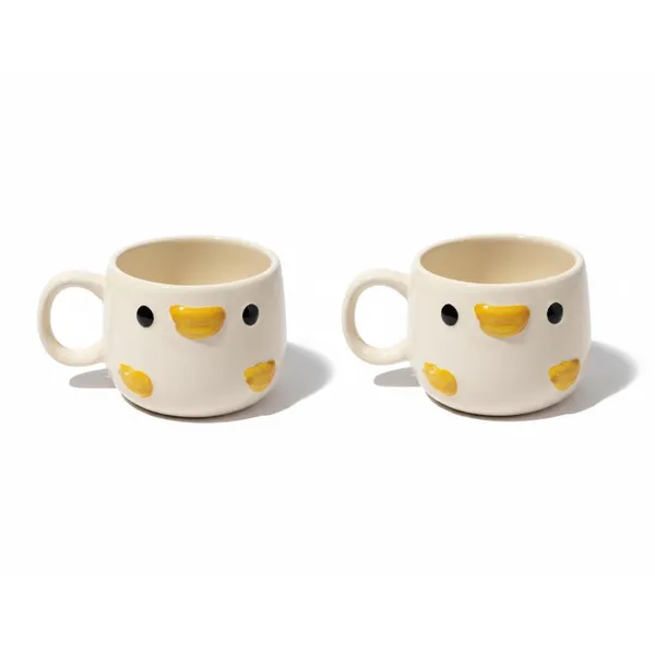 Kraftlik_Handicrafts_Cute_Duck_Face_Ceramic_Mug_for_Kids_|_Mini_Cartoon_Animal_Coffee,_Tea_&_Milk_Cup_with_Handle_|_Cream_Color_Breakfast_Mug_for_Home,_Kitchen,_Gifting,_Snacks_&_Desserts_(Pack_of_2)