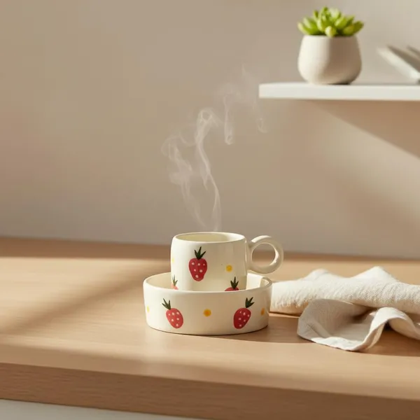 Kraftlik_Handicrafts_Print_Ceramic_Cup_with_Round_Saucer_(Pack_of_1)_|_Decorative_Tea_&_Coffee_Mug_|_Multi-Purpose_Mug_with_Handle_for_Home_&_Office_|_Kitchen_D?cor_&_Gifting_(Strawberry_Cup_with_Saucer_(Pack_of_1))
