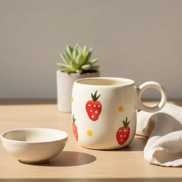 Kraftlik_Handicrafts_Print_Ceramic_Cup_|_Decorative_Tea_&_Coffee_Mug_|_Multi-Purpose_Mug_with_Handle_for_Home_&_Office_|_Kitchen_D?cor_&_Gifting_(Strawberry_Print_Ceramic_Tea_Cup_(Pack_of_1))