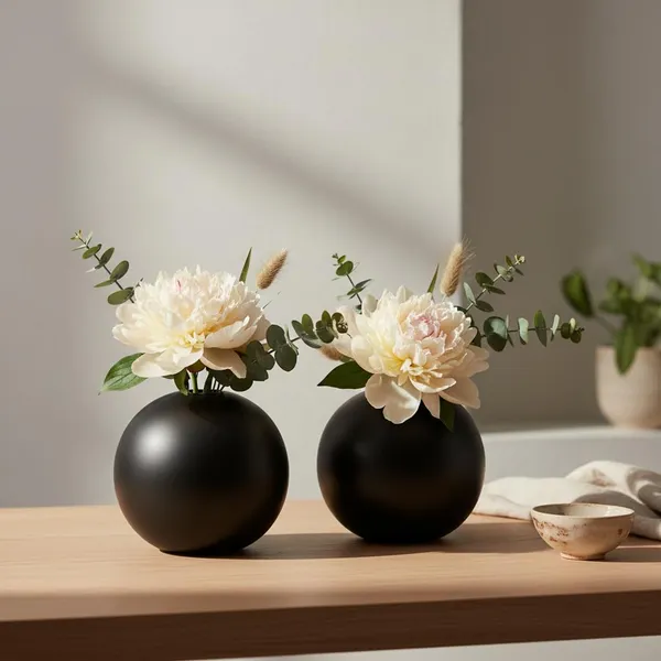 Kraftlik_Handicrafts_Matte_White_Round_Ceramic_Flower_Vase_|_Small_Modern_Tabletop_Bud_Vase_for_Home_&_Office_D?cor_(Black_Pack_of_2)