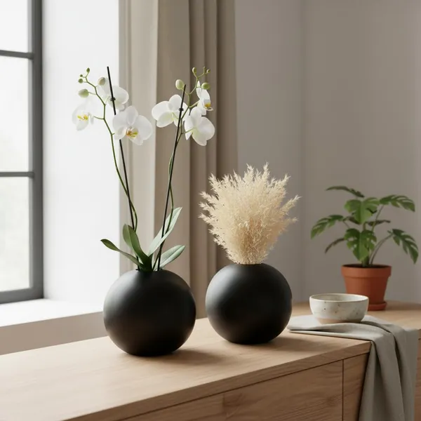 Kraftlik_Handicrafts_Matte_White_Round_Ceramic_Flower_Vase_|_Small_Modern_Tabletop_Bud_Vase_for_Home_&_Office_D?cor_(Black_Pack_of_2)