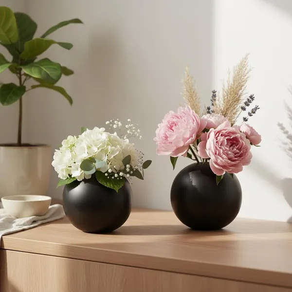 Kraftlik_Handicrafts_Matte_White_Round_Ceramic_Flower_Vase_|_Small_Modern_Tabletop_Bud_Vase_for_Home_&_Office_D?cor_(Black_Pack_of_2)