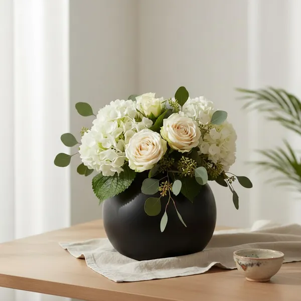 Kraftlik_Handicrafts_Matte_White_Round_Ceramic_Flower_Vase_|_Small_Modern_Tabletop_Bud_Vase_for_Home_&_Office_D?cor_(Black_Pack_of_1)