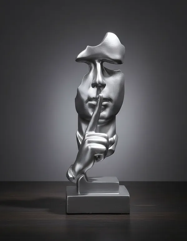 Handicrafts_Creative_And_Abstract_Men_Figure_Statues_Sculptures,Keep_Silence_Figurine,The_Thinker_Statue_And_Sculpture_For_Home_Living_Room_Table_Decoration,Office_Desk_Decor_(Silver)