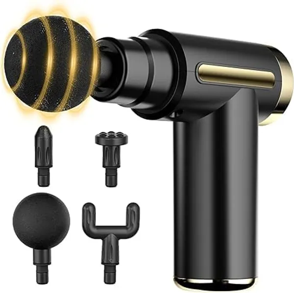 Pain_Relief_Oil,_100%_Natural_Joint_And_Muscle_Care,_No_Mineral_Oil,_Silicone_Or_Paraben,_100Ml_&_Professional_Massage_Gun_With_4_Attachments,_Deep_Tissue_Percussion_Massager_Combo