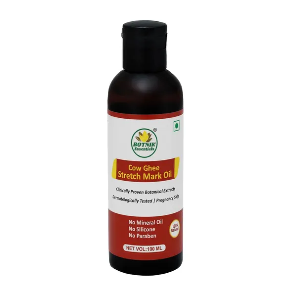Cow_Ghee_Stretch_Mark_Oil-_100_Ml,_100%_Natural_Ayurvedic_Formula,_Pregnancy_Safe,_Dermatologically_Tested,_No_Mineral_Oil,_No_Silicone,_No_Paraben