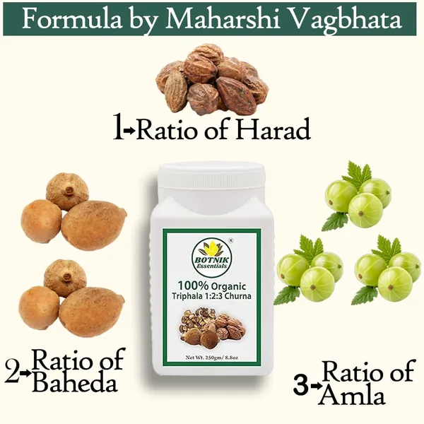 100%_Organic_Triphala_1:2:3_Churna-250Gm_For_Acidity_Gas_Constipation_Indigestion_Colon_Cleansing,_Formula_By_Maharishi_Vagbhata_In_Astang_Hridayam.