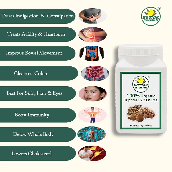 100%_Organic_Triphala_1:2:3_Churna-250Gm_For_Acidity_Gas_Constipation_Indigestion_Colon_Cleansing,_Formula_By_Maharishi_Vagbhata_In_Astang_Hridayam.