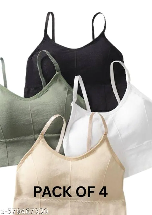 Pack_Of_4_Women's_Seamless_Lightly_Padded_Sports_Bras_Yoga,_Workout_&_Everyday_Bralette