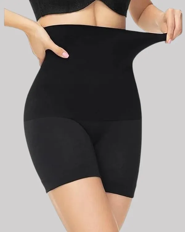 Black_Nylon_Solid_Tummy_Shaper_For_Women
