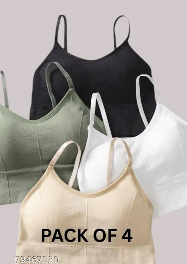 Pack_Of_4_Women's_Seamless_Lightly_Padded_Sports_Bras_Yoga,_Workout_&_Everyday_Bralette