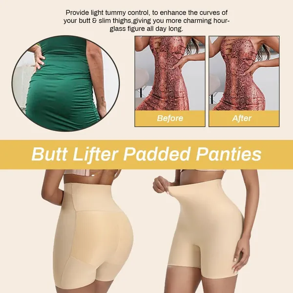 Beige_Cotton_Lycra_Blend_Solid_Tummy_Shaper_For_Women