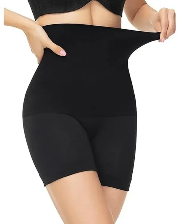 Black_Nylon_Solid_Tummy_Shaper_For_Women