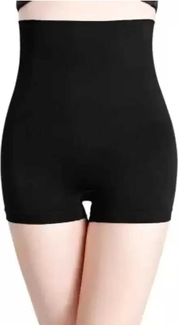 Black_Nylon_Spandex_Solid_Tummy_&_Thigh_Shaper_For_Women