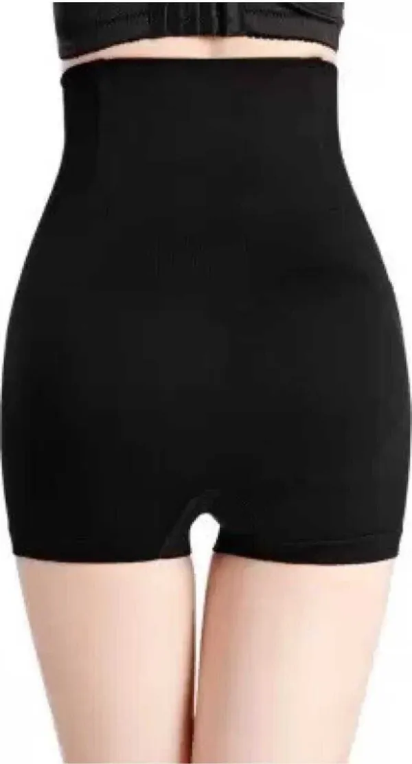 Black_Nylon_Spandex_Solid_Tummy_&_Thigh_Shaper_For_Women