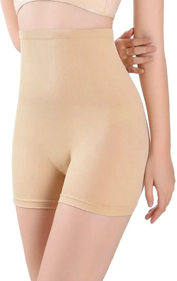 Beige_Cotton_Blend_Solid_Tummy_&_Thigh_Shaper_For_Women