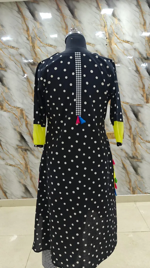100%_Pure_Jaipuri_Mulmul_Cotton_Black_Checkered_Pure_Cotton_2_Piece_Suit_With_2_Pocket_(Both_side_pocket)