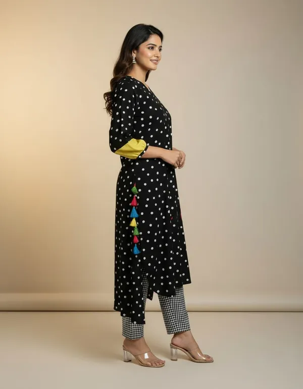 100%_Pure_Jaipuri_Mulmul_Cotton_Black_Checkered_Pure_Cotton_2_Piece_Suit_With_2_Pocket_(Both_side_pocket)