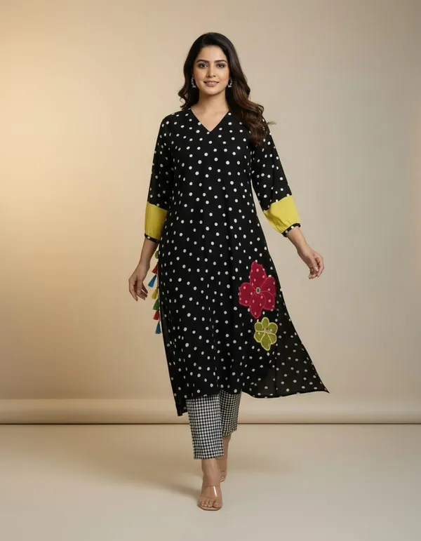 100%_Pure_Jaipuri_Mulmul_Cotton_Black_Checkered_Pure_Cotton_2_Piece_Suit_With_2_Pocket_(Both_side_pocket)