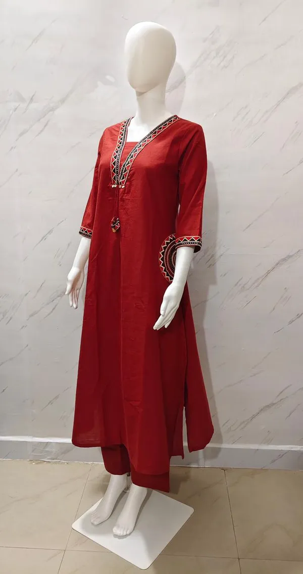 Heavy_Cotton_Flex_Embroidered_Kurti_Palazzo_Set