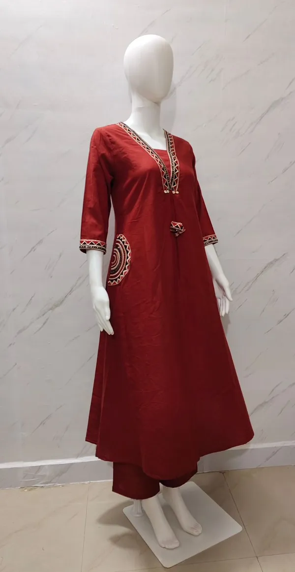 Heavy_Cotton_Flex_Embroidered_Kurti_Palazzo_Set