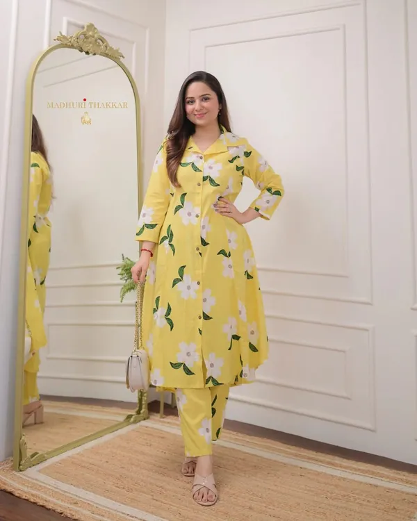 Yellow_Embroidery_stylish_kurta_set