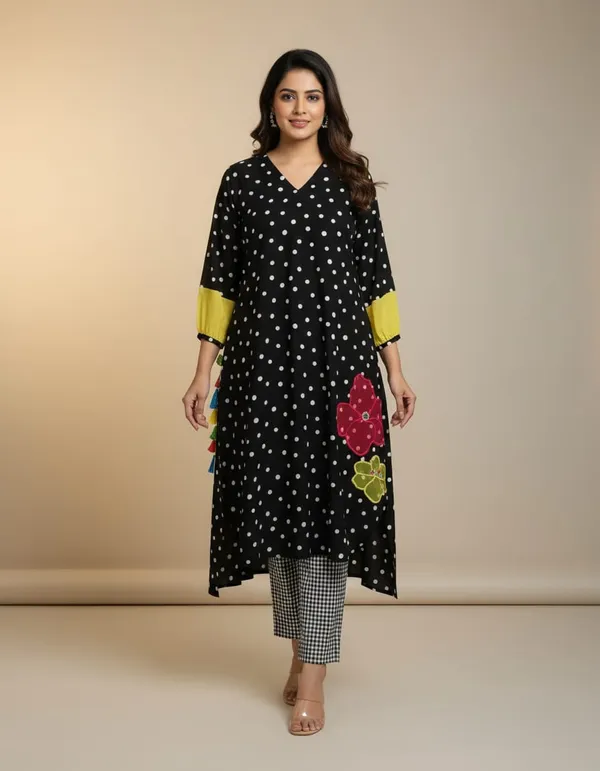 100%_Pure_Jaipuri_Mulmul_Cotton_Black_Checkered_Pure_Cotton_2_Piece_Suit_With_2_Pocket_(Both_side_pocket)