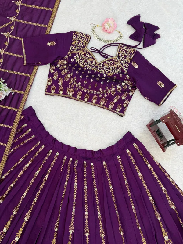 Sheesh_Riwaayat_Purple_Lehenga_Set