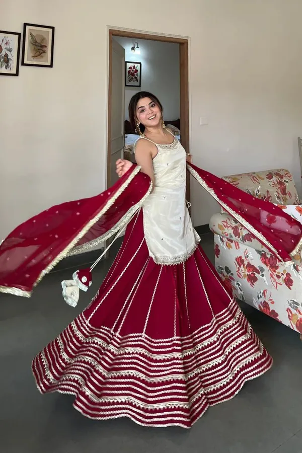 Sheesh_Ivory_Mirror_Work_Top_with_Wine_Flared_Lehenga_&_Dupatta_Set