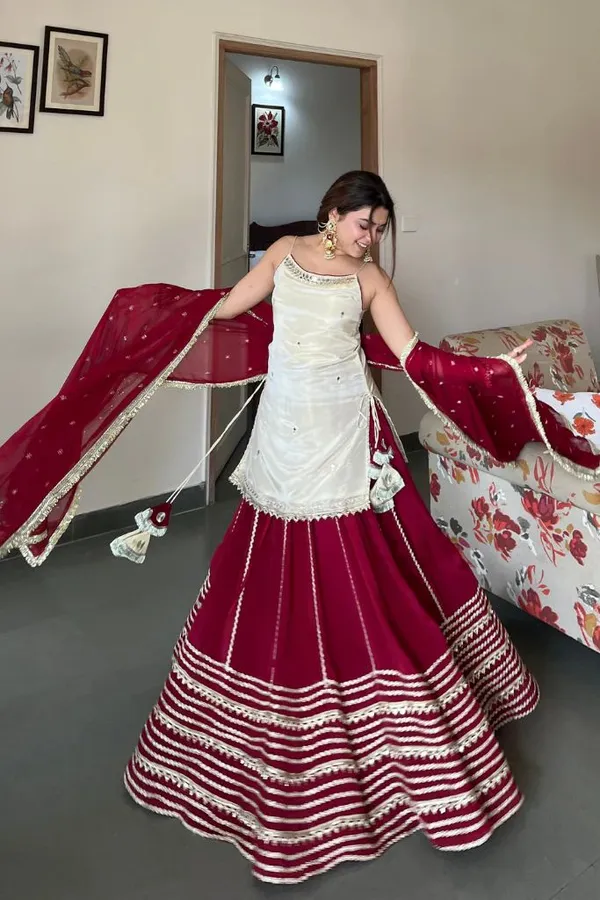 Sheesh_Ivory_Mirror_Work_Top_with_Wine_Flared_Lehenga_&_Dupatta_Set