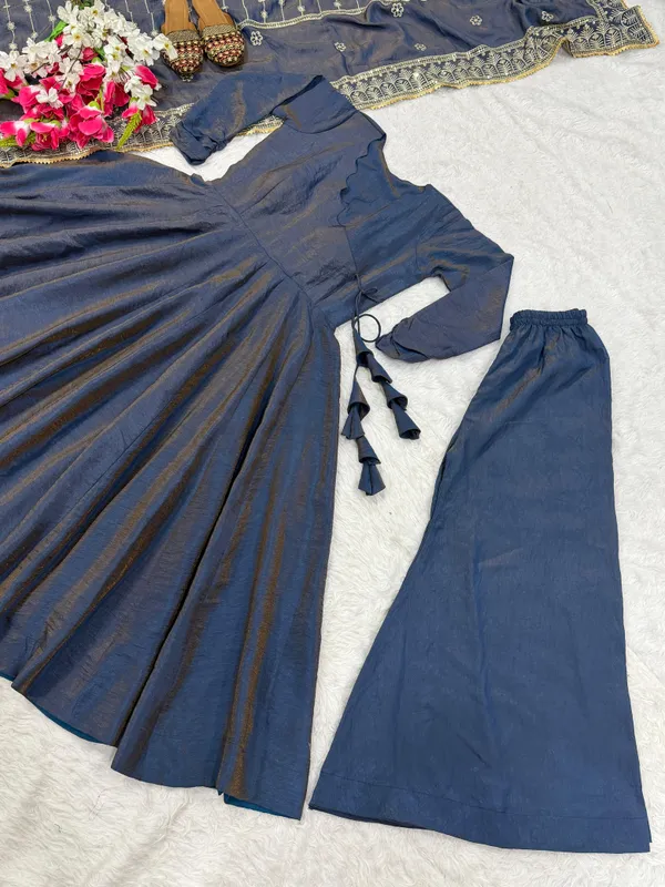 Sheesh_Midnight_Azure_Silk_Anarkali_Set