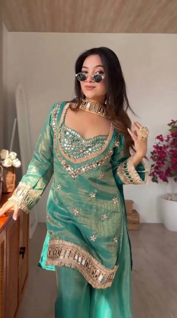 Sheesh_Teal_Green_Mirror_Work_Designer_Kurta_Sharara_Set_with_Dupatta