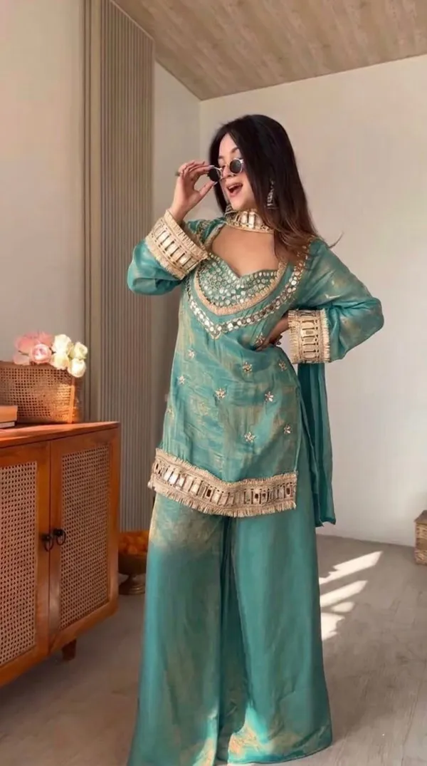 Sheesh_Teal_Green_Mirror_Work_Designer_Kurta_Sharara_Set_with_Dupatta