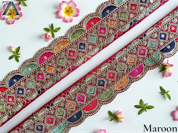 Maroon_Premium_Elegant_Design_Embroidered_Fabric_Lace_(2.5_Inch)