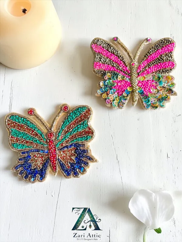 Green-OOAK-Hand_Embroidered_Butterfly_Patch_For_DIY_Crafts-Jackets