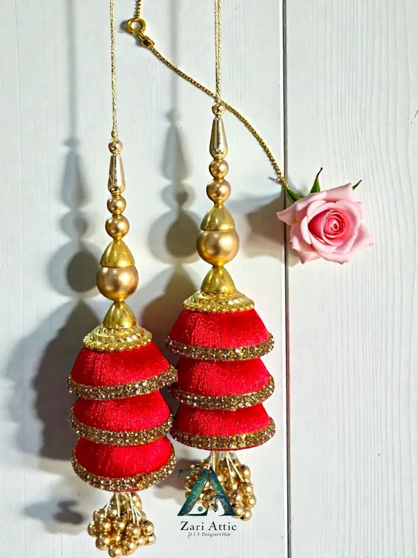1_Pair_Trendy_Handmade_Latkan(Red)