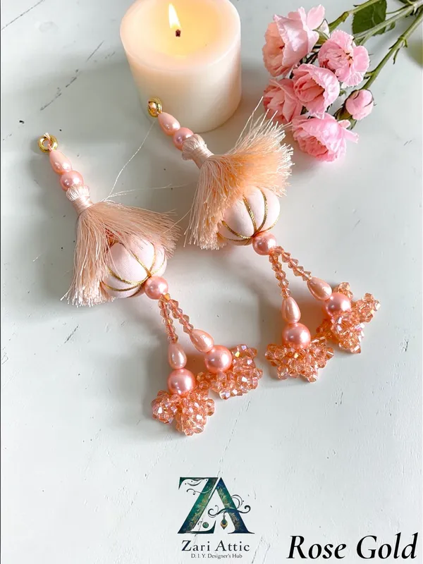 Dolly_Cushion_&_Thread_Latkan_for_DIY_Dupatta-Saree-Rose_Gold