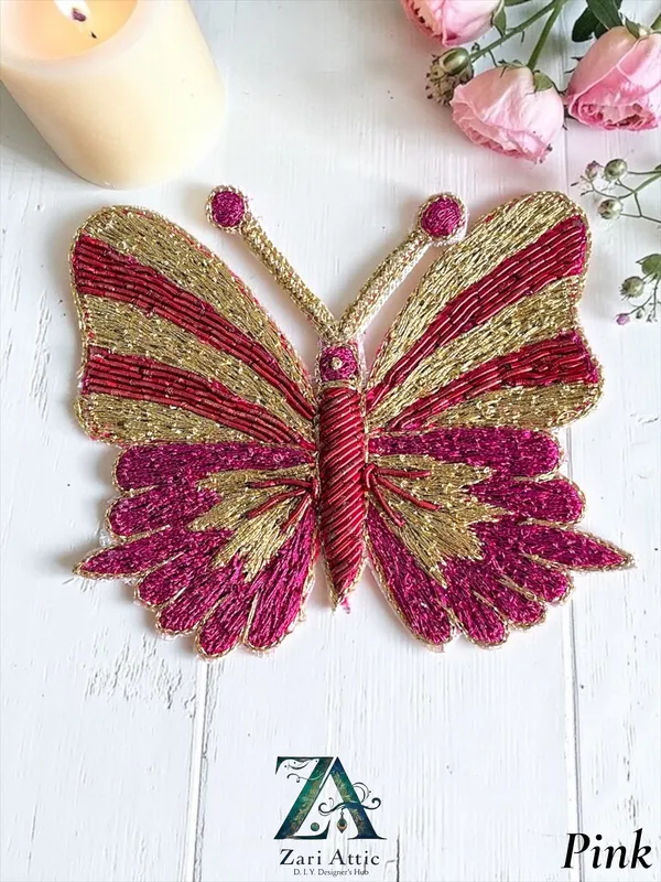 One_Of_Its_Kind(OOAK)-Pink_Butterfly_Patch_for_DIY_Clothes-Crafts-Jackets