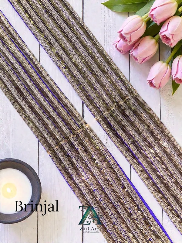 Brinjal-Gold_Embroidered_Lace(3_Inch)